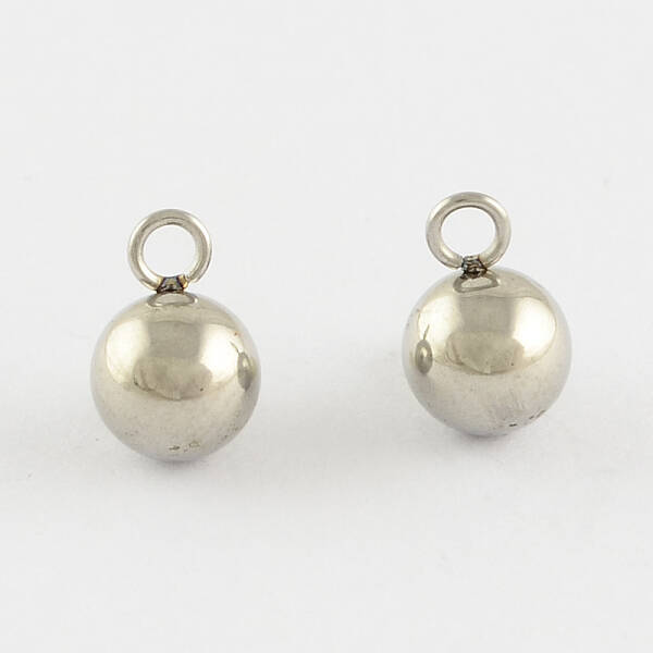 Tarnish Resistant 201 Stainless Steel 3D Ball Round Charms Pendants