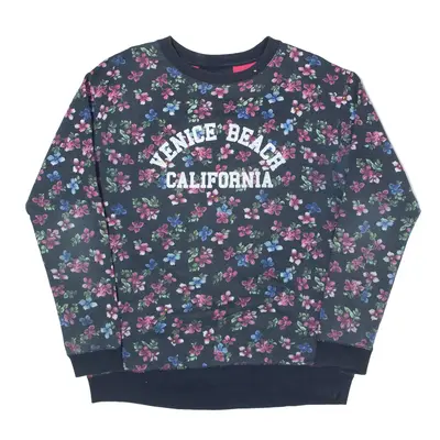TERRANOVA Venice Beach California Floral USA Sweatshirt Blue Womens M