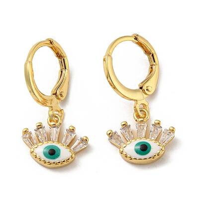 Real 18K Gold Plated Brass Dangle Leverback Earrings