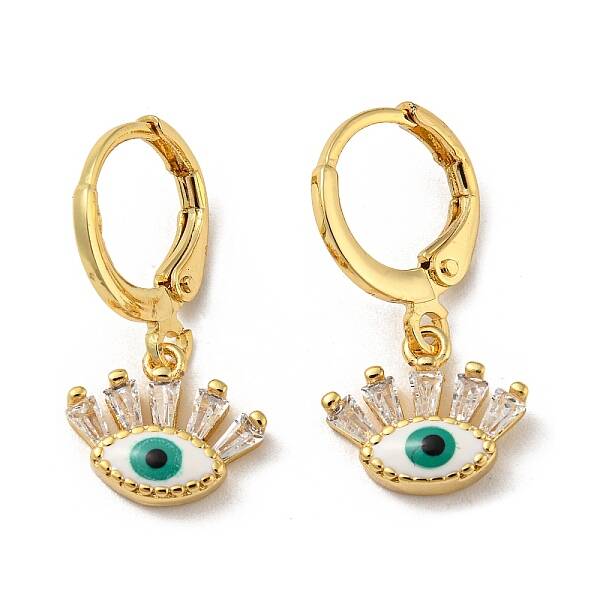 Real 18K Gold Plated Brass Dangle Leverback Earrings