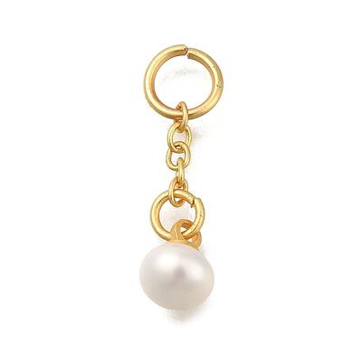 Brass Natural Pearl Keychain Clasps