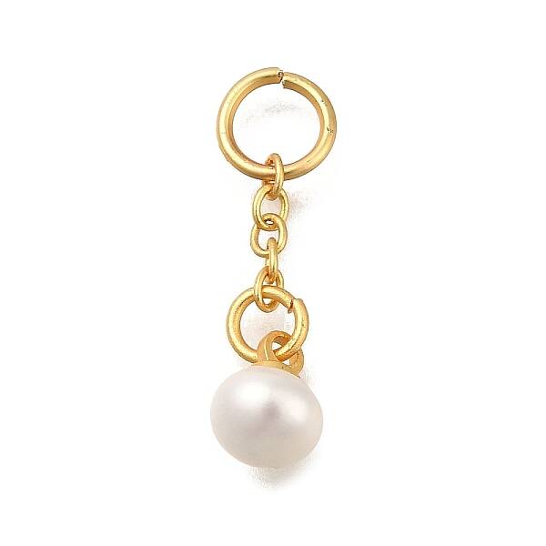 Brass Natural Pearl Keychain Clasps