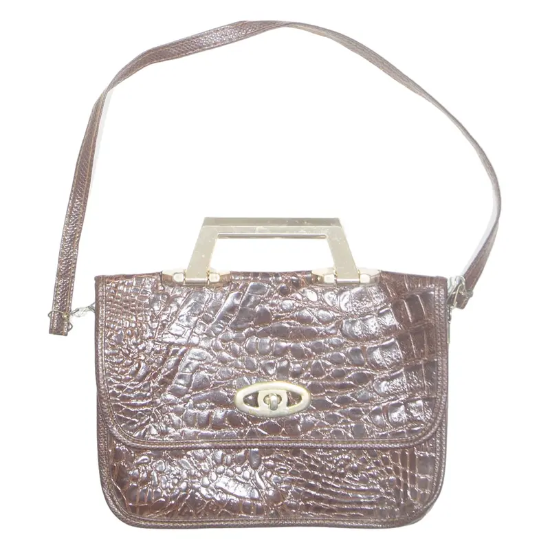 Womens Shoulder Bag Brown Leather Animal Print