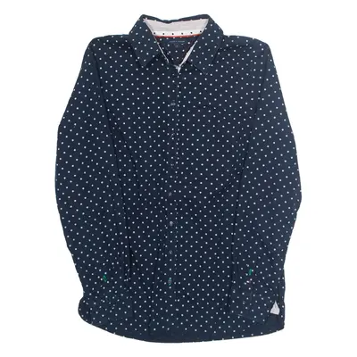 TOMMY HILFIGER Womens Shirt Blue Spotted Long Sleeve M