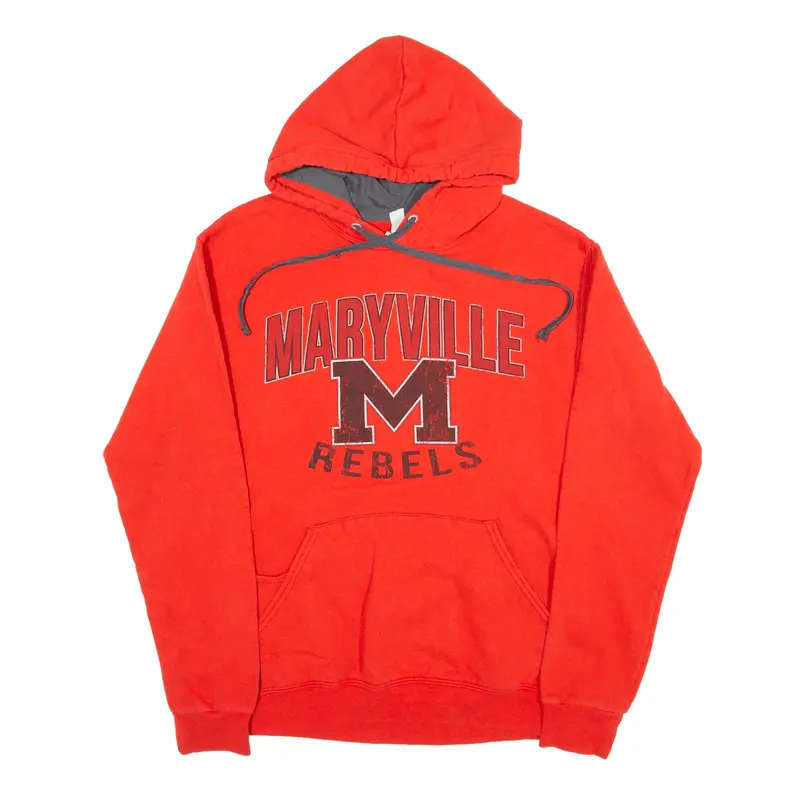 FRUIT OF THE LOOM Maryville Rebels USA Hoodie Red Pullover Mens S