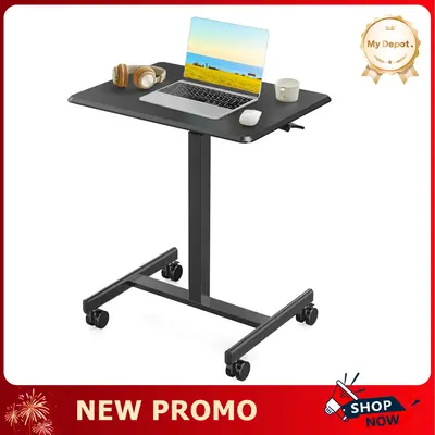 [Deal] Small Mobile Rolling Standing Desk on Wheels - Mobile Laptop Overbed Table, Teacher Podium with Wheels, Adjustable Wor...