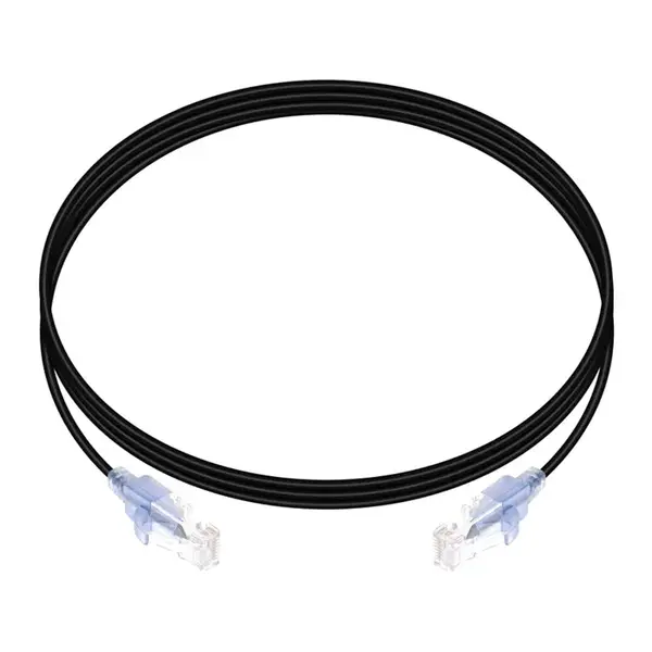 44504 Monoprice Cat6A Ethernet Patch Cable SlimRun UTP 30AWG 10G Pure Bare Copper Snagless RJ45 7ft Black