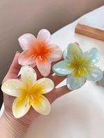 Flower Design Hair Claws, 3 Counts Casual and Versatile Hair Styling Accessories for Women, Summer Trendy Accessories for Par...