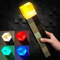 Minecraft Brownstone Torch LED Lamp Touch USB Rechargeable Night Light Kids Xmas Durable Smartphones