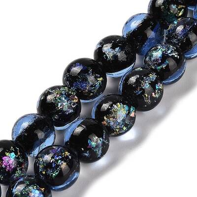 Handmade Dichroic Foil Glass Beads Strands