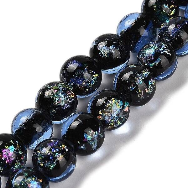 Handmade Dichroic Foil Glass Beads Strands