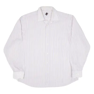 Mens Shirt Pink Striped Long Sleeve M