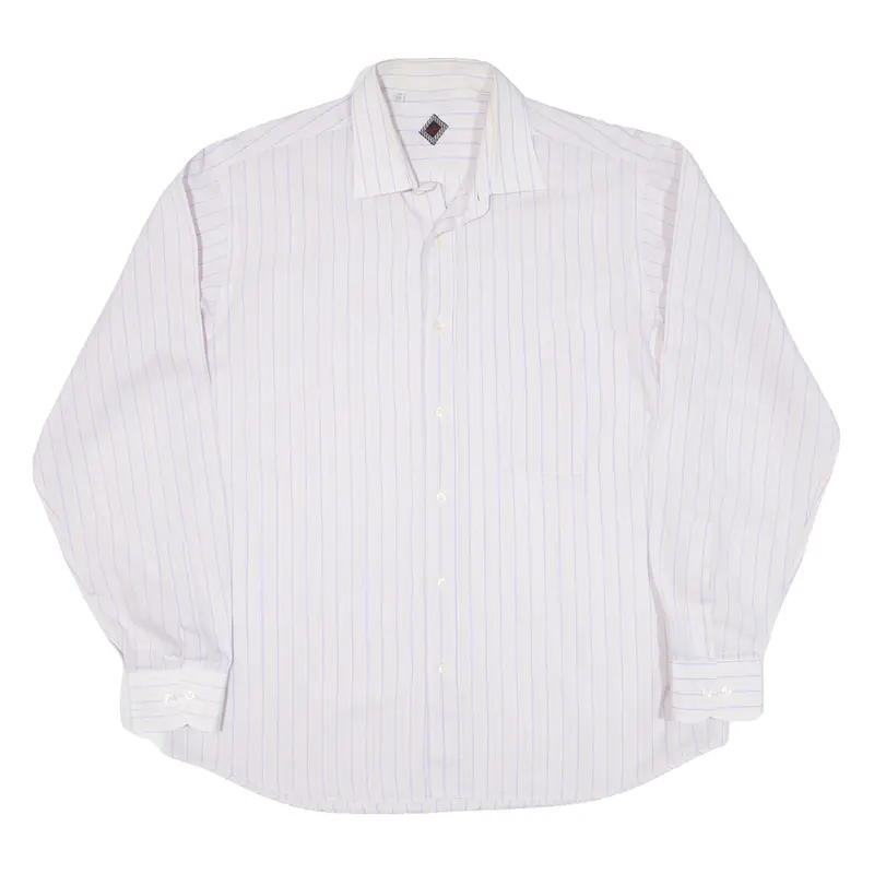 Mens Shirt Pink Striped Long Sleeve M
