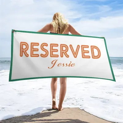 Simple Color Custom Name Family Beach Pool Towel - Aperturee