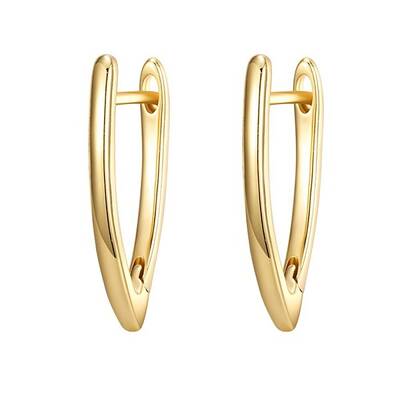Brass Angular Hoop Earrings