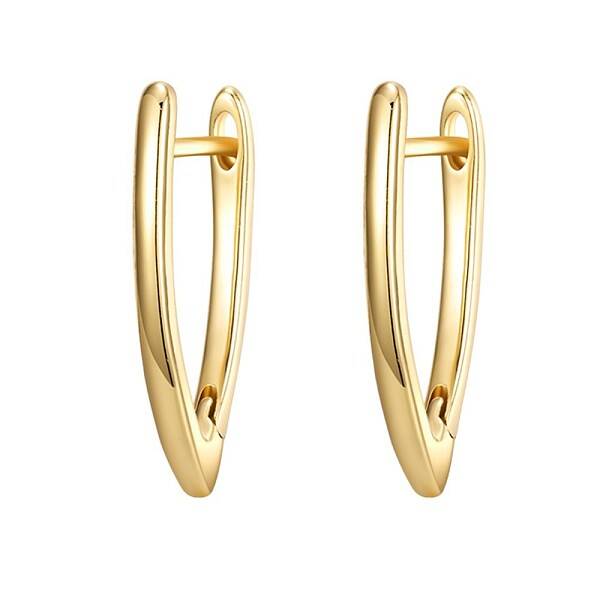 Brass Angular Hoop Earrings