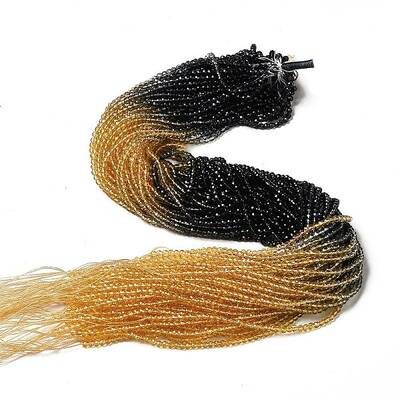 Transparent Gradient Color Glass Beads Strands