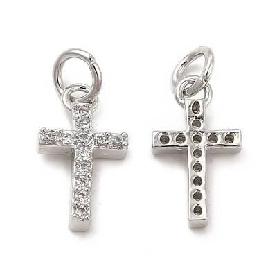 Brass Micro Pave Cubic Zirconia Charms