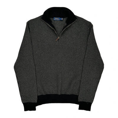 Ralph Lauren 1/4 Zip - Large Black Wool Blend
