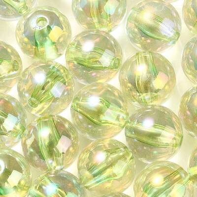 UV Plating Transparent Rainbow Iridescent Acrylic Beads