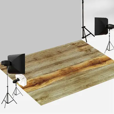 Shabby Yellow Texture Classic Wood Floor Backdrop