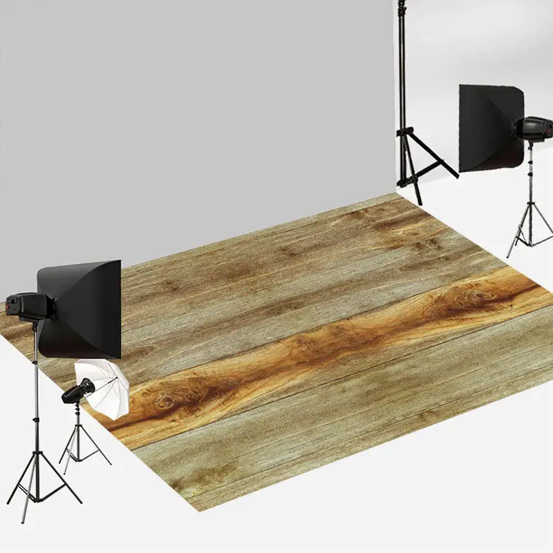 Shabby Yellow Texture Classic Wood Floor Backdrop