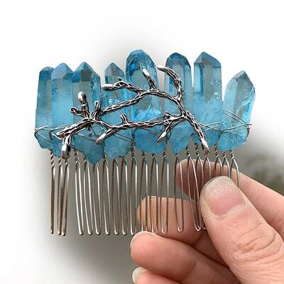 Natural Crystal Hair Combs