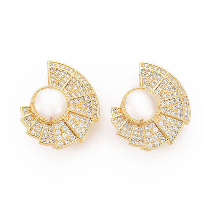 Brass Micro Pave Clear Cubic Zirconia Twister Clasps