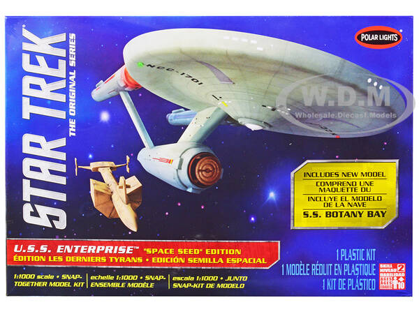 Skill 2 Model Kit Star Trek U.S.S. Enterprise and S.S. Botany Bay The Original Series Space Seed Edition Snap-Together 1/1000...