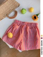 Women's Plaid Print Gingham Shorts, Casual Comfy Elastic Waist Shorts for Summer Daily Wear, Ladies Bottoms for All Seasons, ...