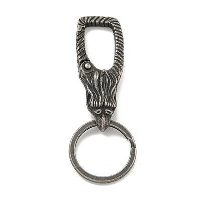 Tibetan Style 316 Surgical Stainless Steel Fittings with 304 Stainless Steel Key Ring