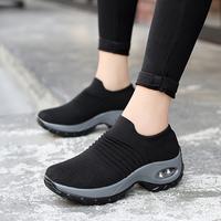 Sosenfer Women's Breathable Knit Chunky Sneakers, Casual Slip On Outdoor Shoes, Comfortable Low Top Air Cushion Shoes.1839/18...