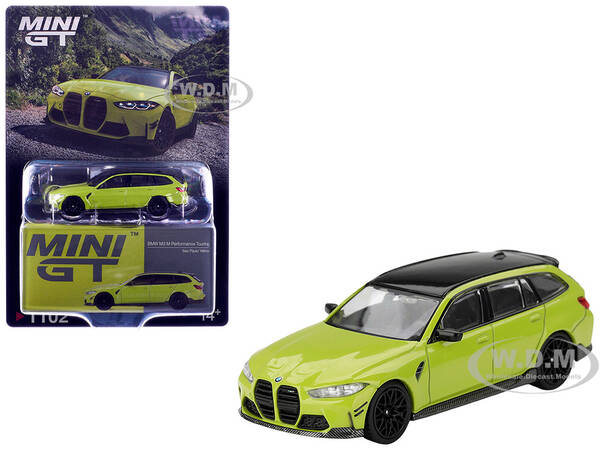 BMW M3 M Performance Touring Sao Paulo Yellow with Black Top Limited Edition 1/64 Diecast Model Car by Mini GT