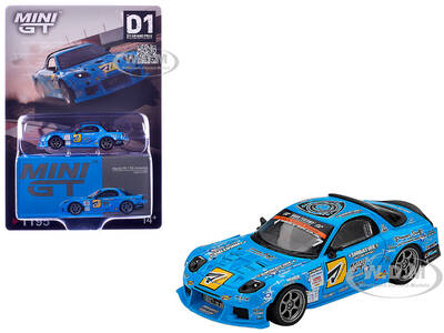 Mazda RX-7 RE-Amemiya RHD (Right Hand Drive) Blue with Graphics D1GP (2025) Limited Edition 1/64 Diecast Model Car by Mini ...