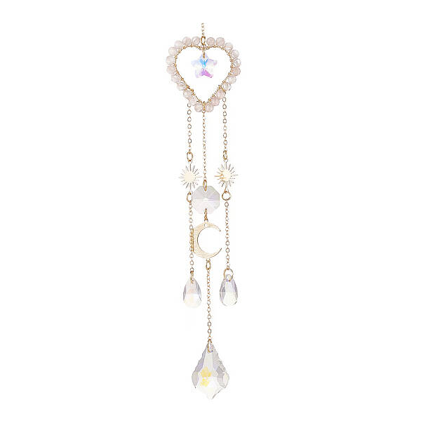 Glass Teardrop & Star Window Hanging Suncatchers