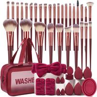Makeup Tool Set, 47pcs/set Makeup Tool Set & Cleaning Tool, Multifunctional Cosmetic Bag & Makeup Brush & Sponge & Headband &...