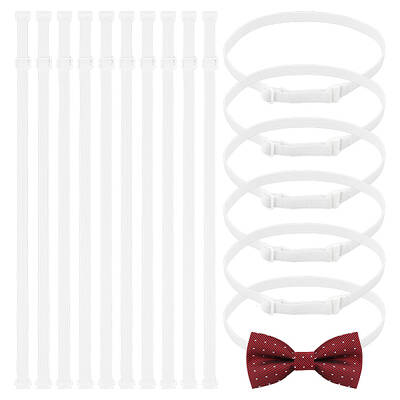 16Pcs Adjustable Polyester Elastic Bow Tie Extender Bands