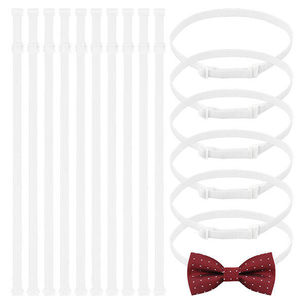 16Pcs Adjustable Polyester Elastic Bow Tie Extender Bands