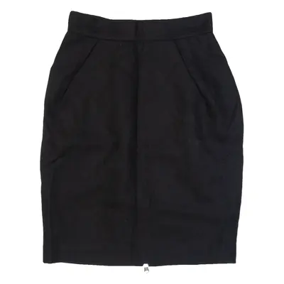 WHISTLES Womens Straight Skirt Black Knee Length Linen S