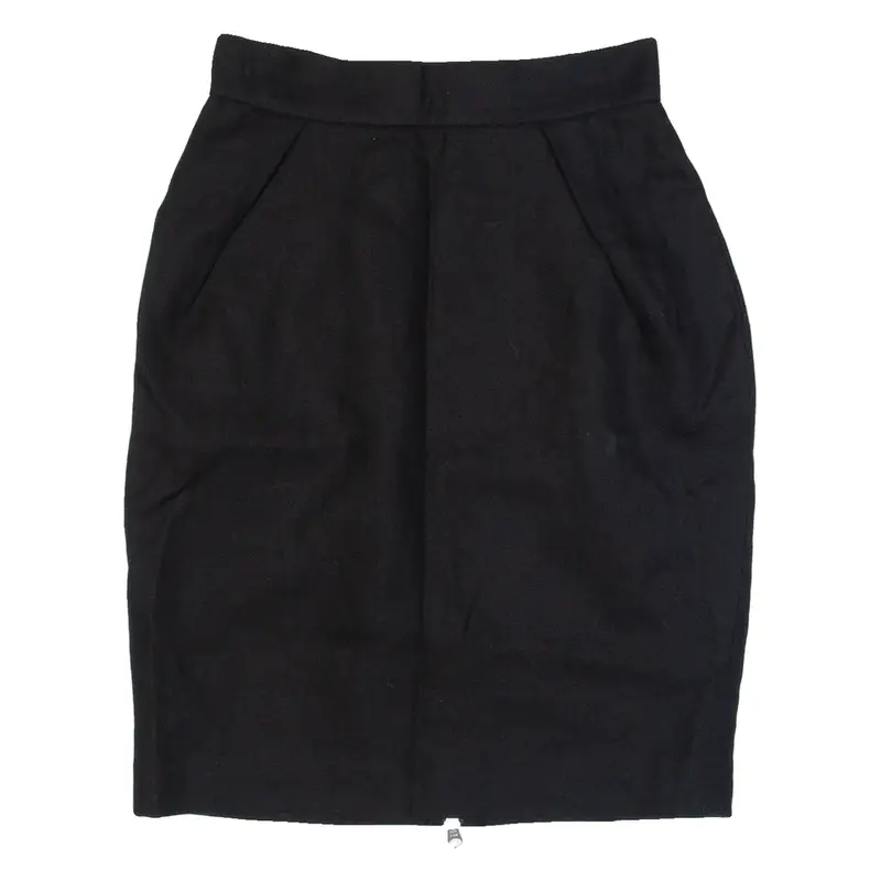 WHISTLES Womens Straight Skirt Black Knee Length Linen S