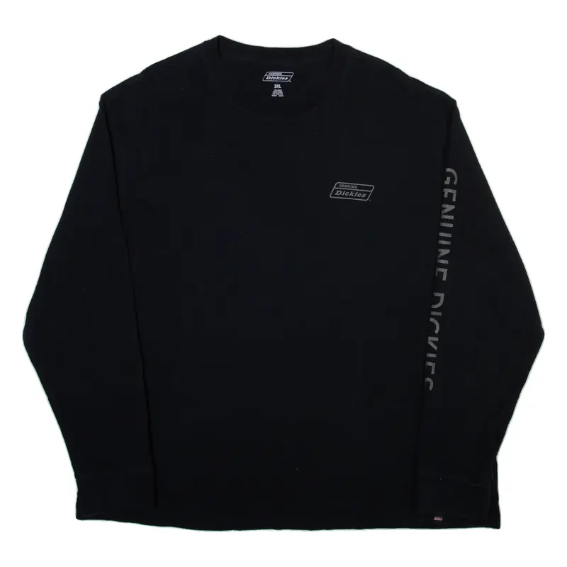 DICKIES Mens T-Shirt Black Long Sleeve 3XL