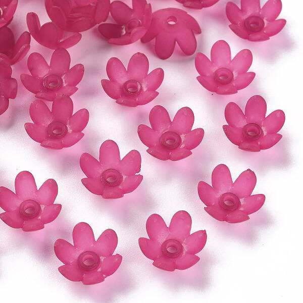 Frosted Acrylic Bead Caps
