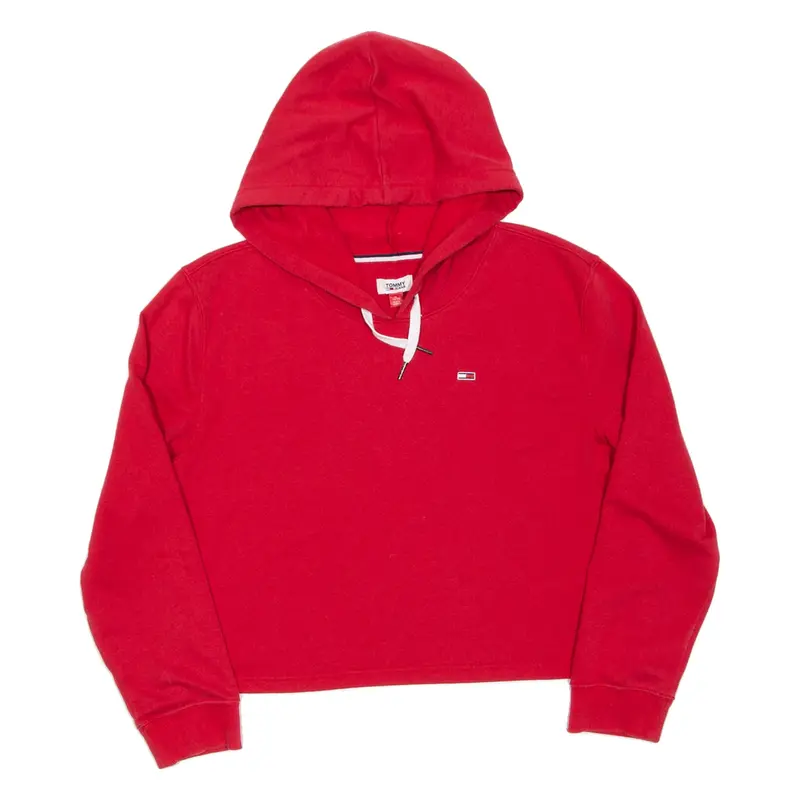 TOMMY JEANS Cropped Womens Red Hoodie XL