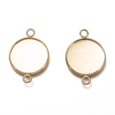304 Stainless Steel Cabochon Connector Settings
