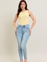 Carmen Judy Blue  Mid Rise Tummy Control Jeans