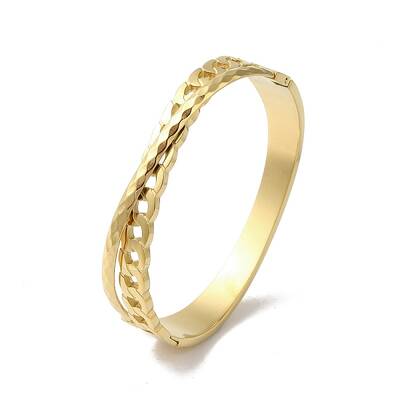 Cross 304 Stainless Steel Hollow Hinged Bangles for Women