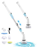 EB5 Electric Spin Scrubber, 450RPM Cordless Shower Brush with 5 Replaceable Cleaning Heads and Adjustable Extension Arm, 1.5H...