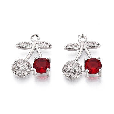 Brass Micro Pave Cubic Zirconia Pendants