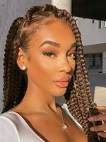 36 Inch Long Braided Lace Wigs for Women, Gorgeous Fluffy Wigs without Bangs, Synthetic Braided Lace Wigs for Party, Daily Us...