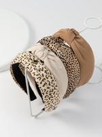 Leopard Pattern Knotted Headband, Casual Versatile Hair Accessories for Women, Minimalist Headwear Suitable for Thick Hair, U...